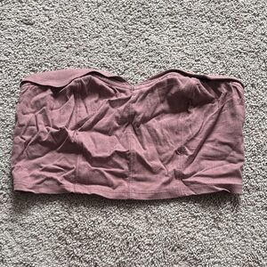 Free People Mauve Strapless Ribbed Bustier Crop Top